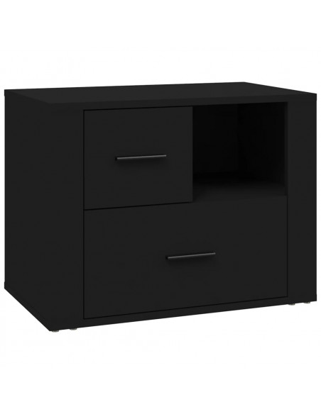 Comodino Nero 60x36x45 cm in Legno Multistrato