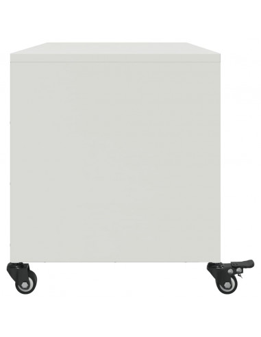 Mobile TV Bianco 68x39x43,5 cm in Acciaio Laminato a Freddo