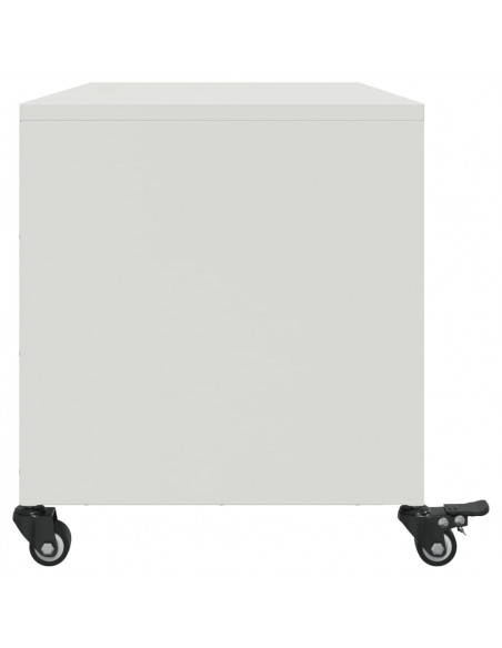 Mobile TV Bianco 68x39x43,5 cm in Acciaio Laminato a Freddo