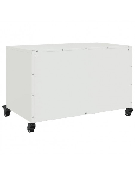 Mobile TV Bianco 68x39x43,5 cm in Acciaio Laminato a Freddo