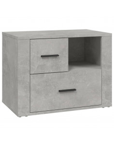 Comodino Grigio Cemento 60x36x45 cm in Legno Multistrato 2