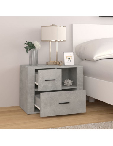 Comodino Grigio Cemento 60x36x45 cm in Legno Multistrato