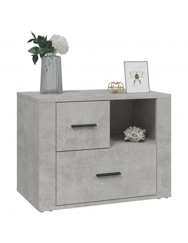 Comodino Grigio Cemento 60x36x45 cm in Legno Multistrato