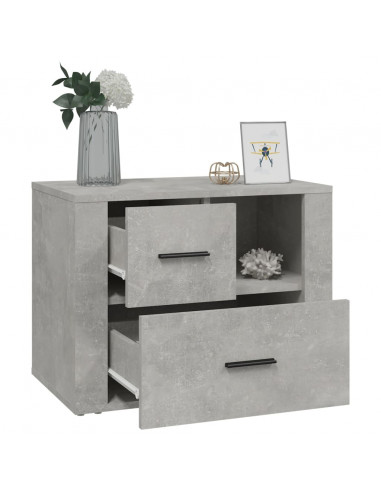 Comodino Grigio Cemento 60x36x45 cm in Legno Multistrato