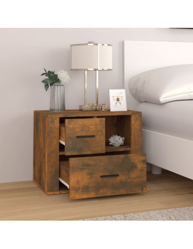 Comodino Rovere Fumo 60x36x45 cm Legno Multistrato