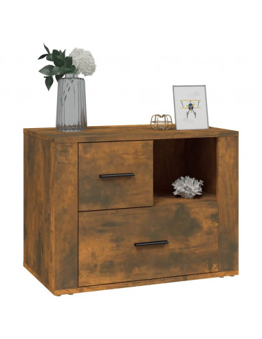 Comodino Rovere Fumo 60x36x45 cm Legno Multistrato