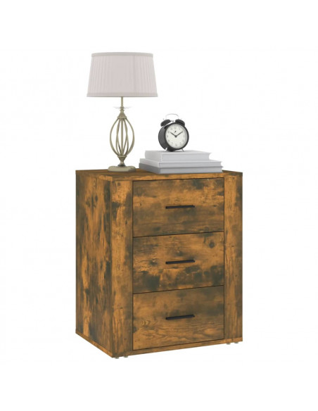Comodino Rovere Fumo 50x36x60 cm Legno Multistrato