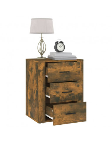 Comodino Rovere Fumo 50x36x60 cm Legno Multistrato