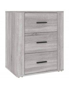 Comodino Grigio Sonoma 50x36x60 cm in Legno Multistrato 2