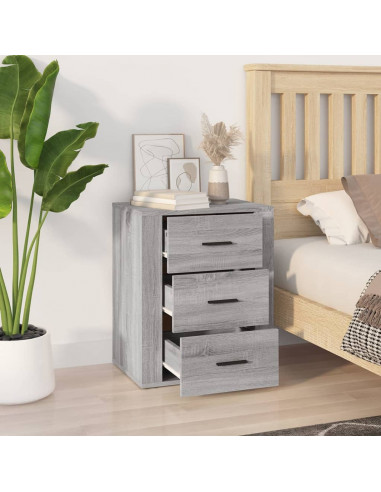 Comodino Grigio Sonoma 50x36x60 cm in Legno Multistrato