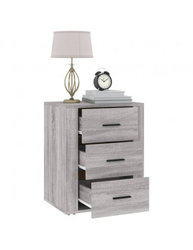 Comodino Grigio Sonoma 50x36x60 cm in Legno Multistrato