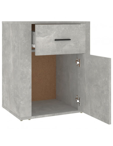 Comodino Grigio Cemento 50x36x60 cm in Legno Multistrato