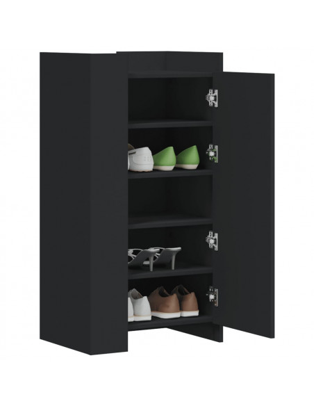Scarpiera Nera 52x37,5x100 cm in Legno Multistrato