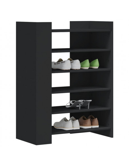 Scarpiera Nera 74,5x37,5x100 cm in Legno Multistrato