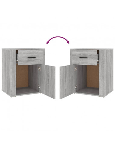 Comodino Grigio Sonoma 50x36x60 cm in Legno Multistrato