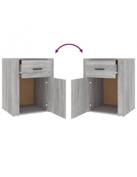 Comodino Grigio Sonoma 50x36x60 cm in Legno Multistrato
