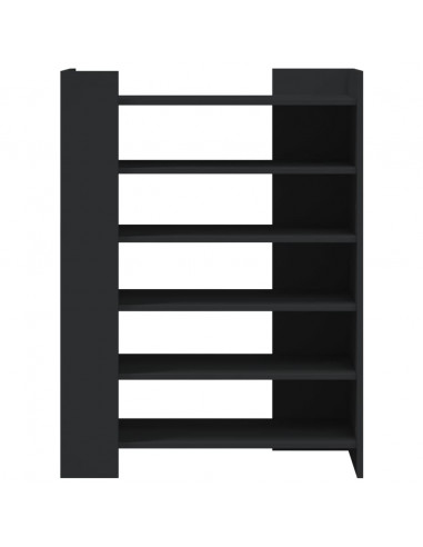 Scarpiera Nera 74,5x37,5x100 cm in Legno Multistrato