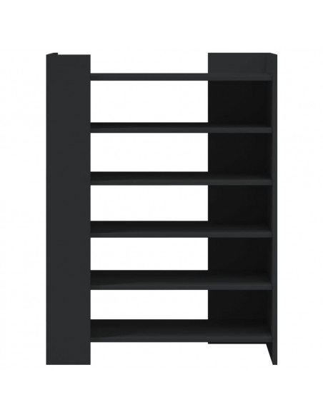Scarpiera Nera 74,5x37,5x100 cm in Legno Multistrato
