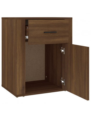 Comodino Rovere Marrone 50x36x60 cm Legno Multistrato