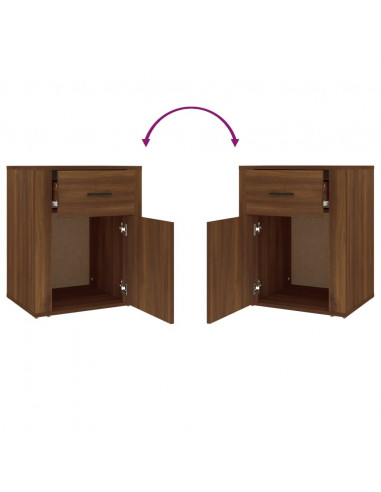 Comodino Rovere Marrone 50x36x60 cm Legno Multistrato