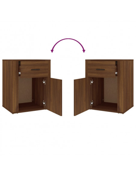 Comodino Rovere Marrone 50x36x60 cm Legno Multistrato