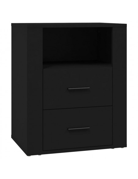 Comodino Nero 50x36x60 cm in Legno Multistrato