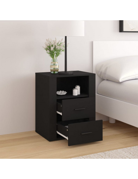 Comodino Nero 50x36x60 cm in Legno Multistrato