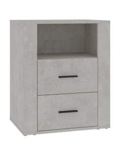 Comodino Grigio Cemento 50x36x60 cm in Legno Multistrato 2