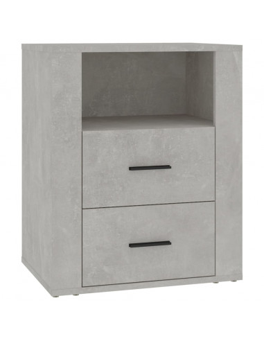Comodino Grigio Cemento 50x36x60 cm in Legno Multistrato