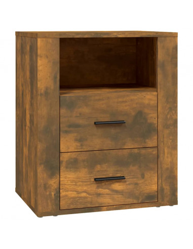 Comodino Rovere Fumo 50x36x60 cm Legno Multistrato