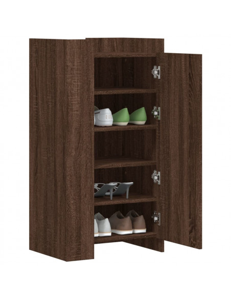 Scarpiera Rovere Marrone 52x37,5x100 cm in Legno Multistrato