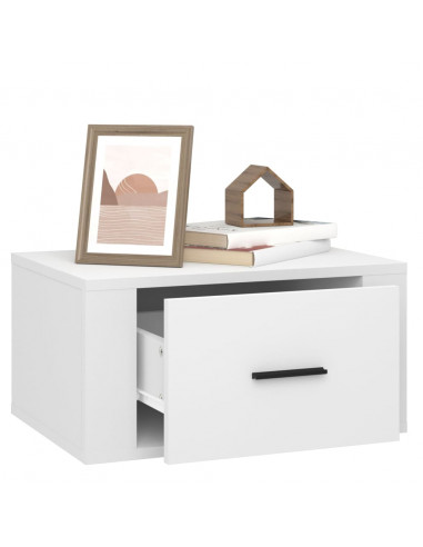 Comodini a Parete 2 pz Bianchi 50x36x25 cm