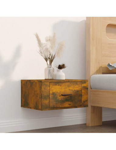 Comodini a Muro 2 pz Rovere Fumo 50x36x25 cm