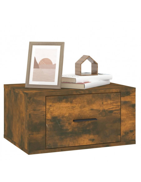 Comodini a Muro 2 pz Rovere Fumo 50x36x25 cm