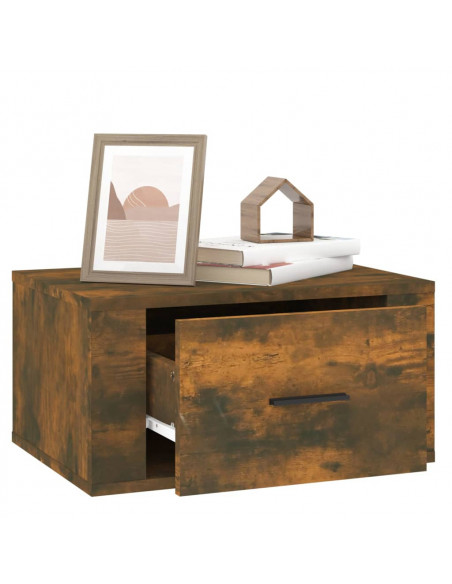 Comodini a Muro 2 pz Rovere Fumo 50x36x25 cm