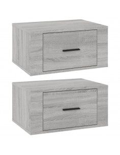 Comodini a Muro 2 pz Grigio Sonoma 50x36x25 cm 2