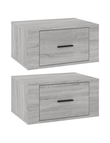 Comodini a Muro 2 pz Grigio Sonoma 50x36x25 cm