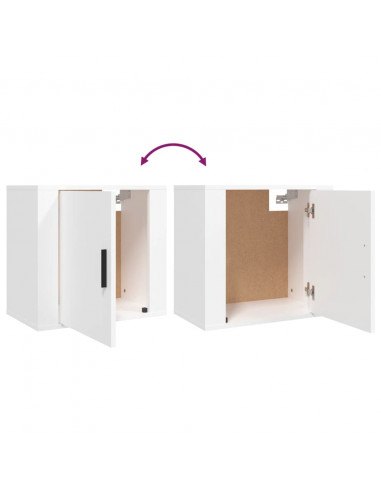 Comodini a Muro 2 pz Bianchi 50x36x47 cm