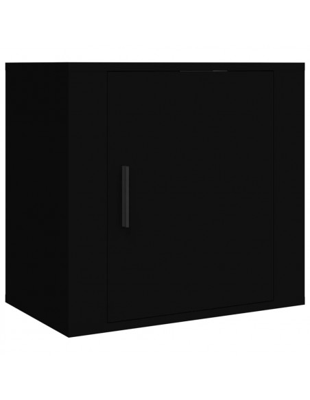 Comodino a Muro Nero 50x30x47 cm
