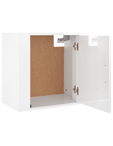 Comodini a Muro 2 pz Bianco Lucido 50x30x47 cm