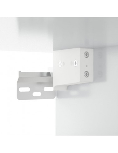 Comodini a Muro 2 pz Bianco Lucido 50x30x47 cm