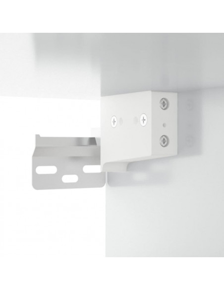 Comodini a Muro 2 pz Bianco Lucido 50x30x47 cm