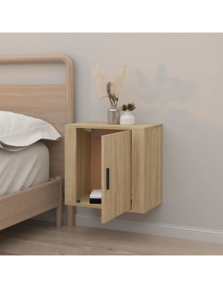 Comodino a Muro Rovere Sonoma 50x30x47 cm