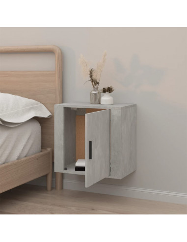 Comodino a Muro Grigio Cemento 50x30x47 cm