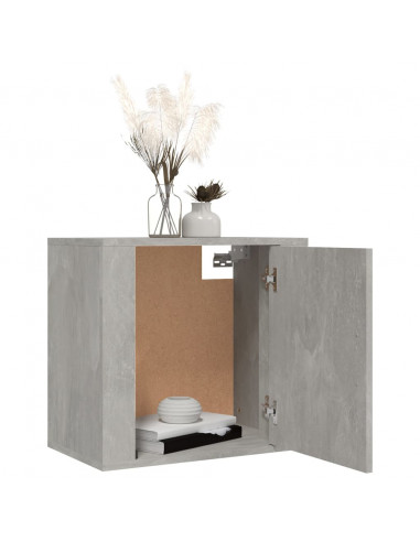 Comodino a Muro Grigio Cemento 50x30x47 cm