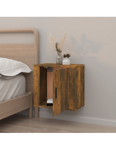 Comodino a Muro Rovere Fumo 50x30x47 cm