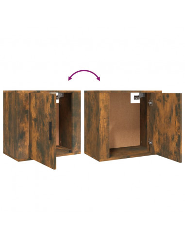Comodini a Muro 2 pz Rovere Fumo 50x30x47 cm