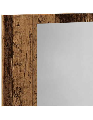 Mobile Specchio LED Legno Antico 60x12x45 cm Legno Multistrato