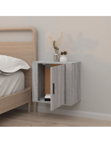 Comodino a Muro Grigio Sonoma 50x30x47 cm