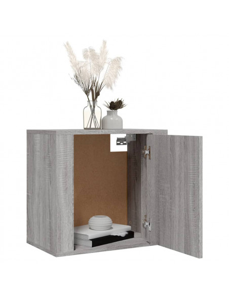 Comodino a Muro Grigio Sonoma 50x30x47 cm